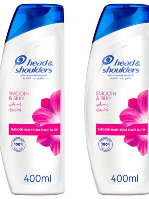 HEAD & SHOULDERS SMOOTH & SILKY SHAMPOO 400MLX2
